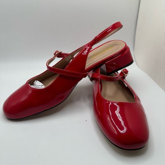 CUSHIONAIRE Mary Jane Dress Shoe 8.5 WIDE RED - Picture 7 of 7